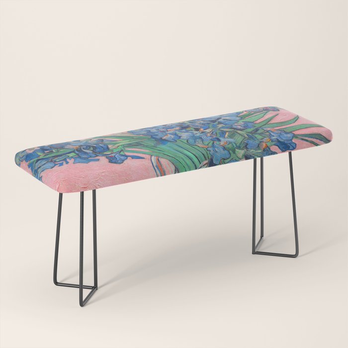 Van Gogh Irises Still Life With Pink Background Bench Gallery Image 1