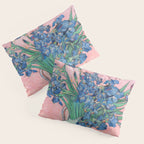 Van Gogh Irises Still Life With Pink Background Pillow Sham Gallery Image 3