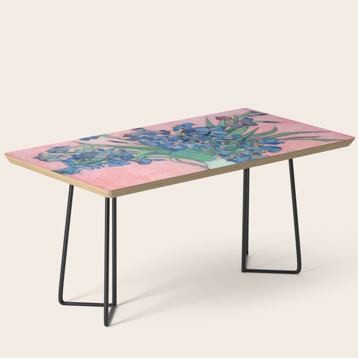 Van Gogh Irises Still Life With Pink Background Coffee Table Gallery Image 1