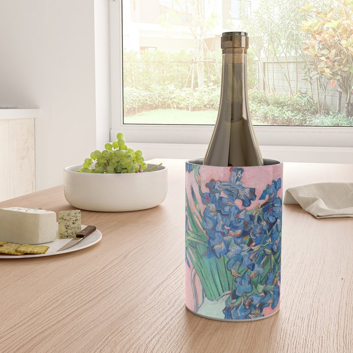 Van Gogh Irises Still Life With Pink Background Wine Chiller Gallery Image 4