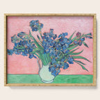 Van Gogh Irises Still Life With Pink Background Serving Tray Gallery Image 1