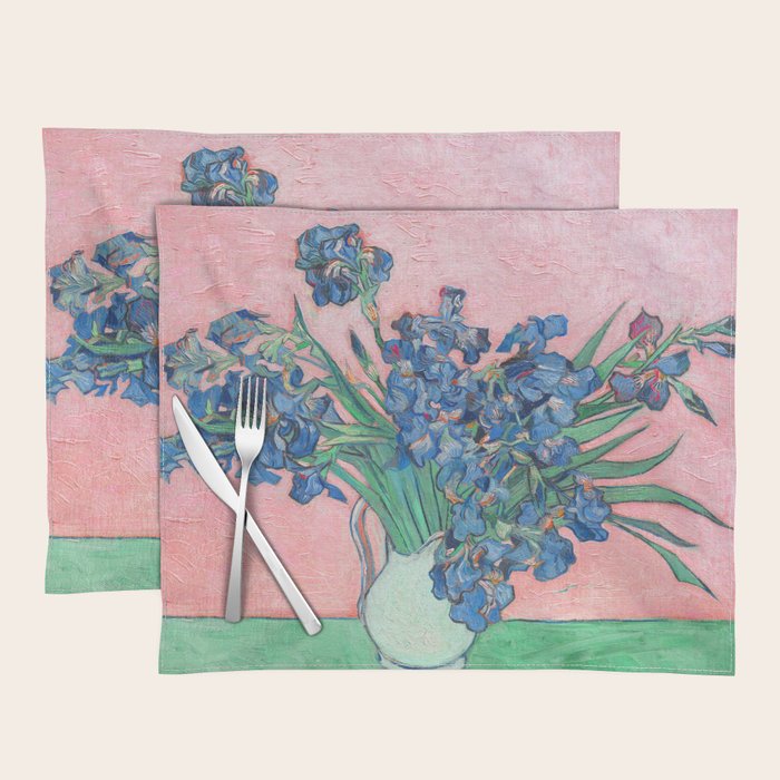Van Gogh Irises Still Life With Pink Background Placemat Gallery Image 1