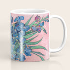 Van Gogh Irises Still Life With Pink Background Coffee Mug Gallery Image 1