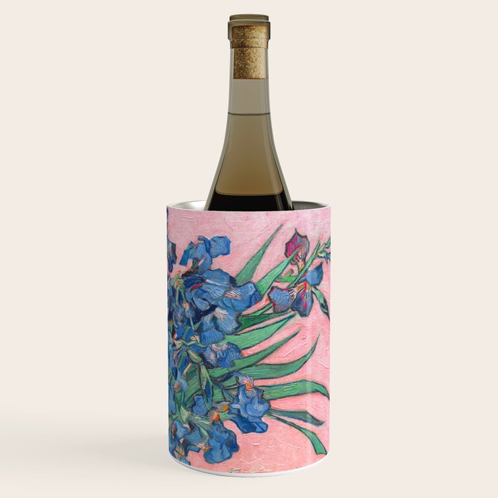 Van Gogh Irises Still Life With Pink Background Wine Chiller Gallery Image 3