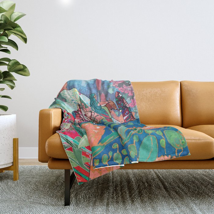 Floral Migrant Quilt Throw Blanket Gallery Image 1