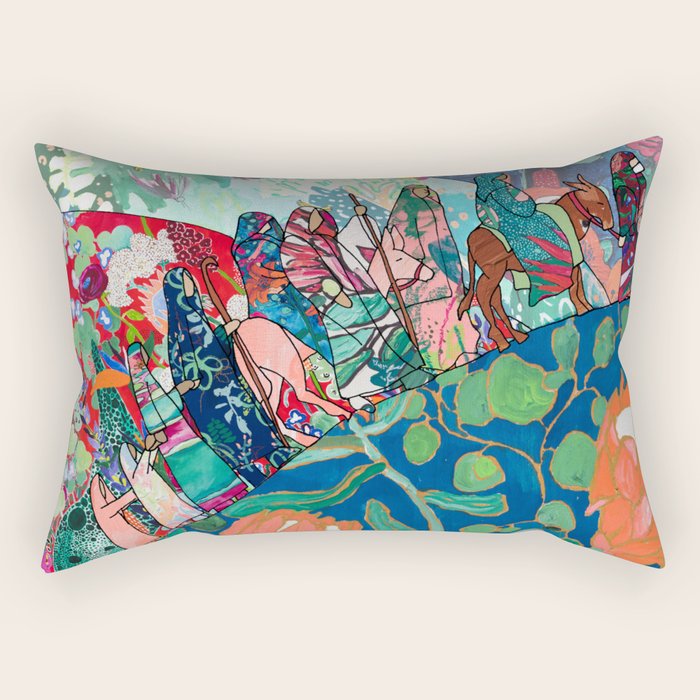 Floral Migrant Quilt Rectangular Pillow Gallery Image 2