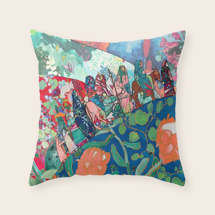 Floral Migrant Quilt Throw Pillow Gallery Image 6