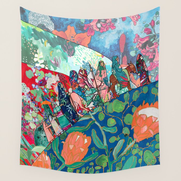 Floral Migrant Quilt Wall Tapestry Gallery Image 1