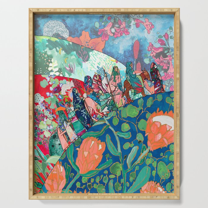 Floral Migrant Quilt Serving Tray Gallery Image 1