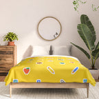 Colorful back to school sticker icon pattern Comforter Gallery Image 3