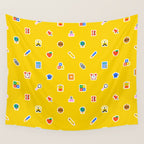 Colorful back to school sticker icon pattern Wall Tapestry Gallery Image 4