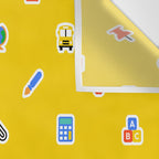 Colorful back to school sticker icon pattern Wall Tapestry Gallery Image 3