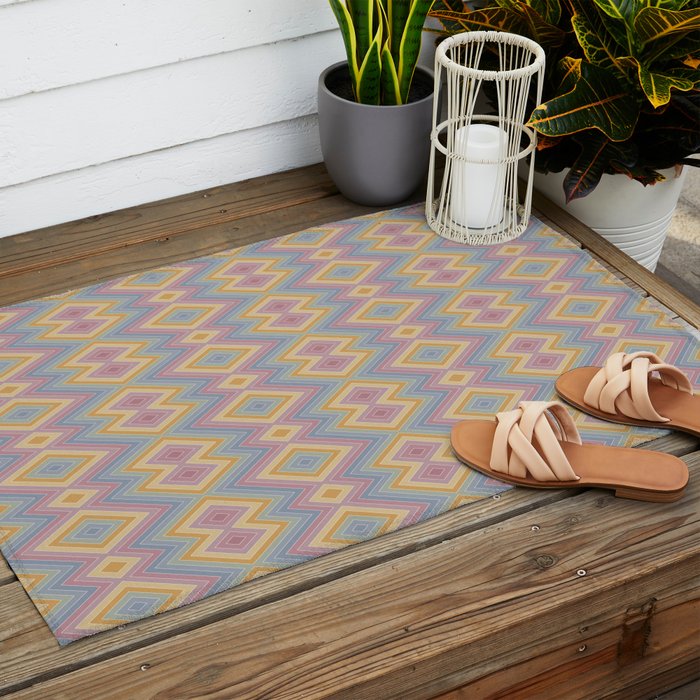 Boho Western Geometric Pattern III Outdoor Rug Gallery Image 2