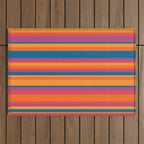 Classic Stripes III - Retro Rainbow  Outdoor Rug Gallery Image 1