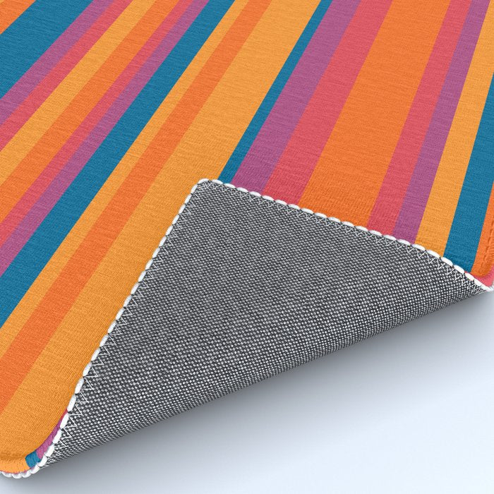Classic Stripes III - Retro Rainbow  Rug Gallery Image 4