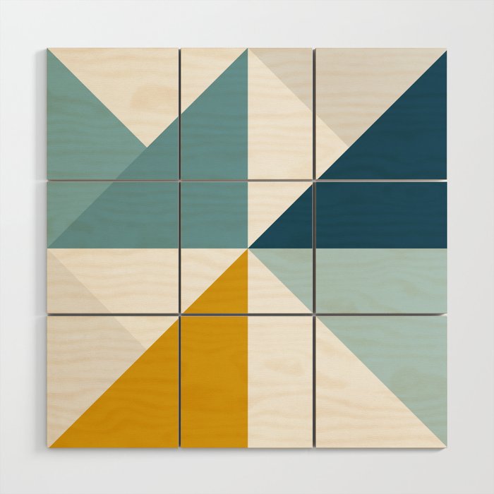 Modern Geometric 18/3 Wood Wall Art Gallery Image 1