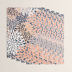 Floral Prints, Navy, Coral, Peach and Gray, Abstract Art, Coloured Prints Wrapping Paper Gallery Image 3