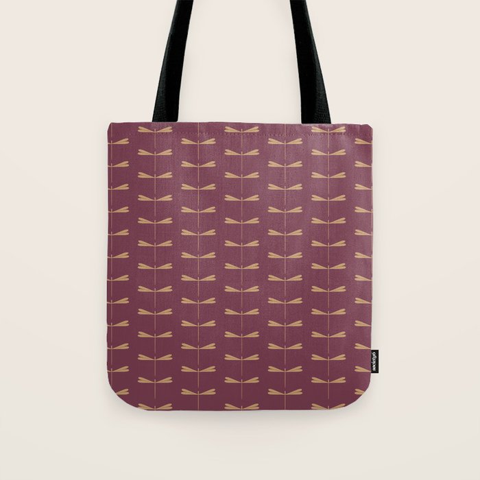 Dragonfly Pattern XIII Mauve Tote Bag Gallery Image 1