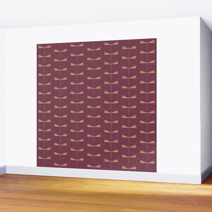 Dragonfly Pattern XIII Mauve Wall Mural Gallery Image 2