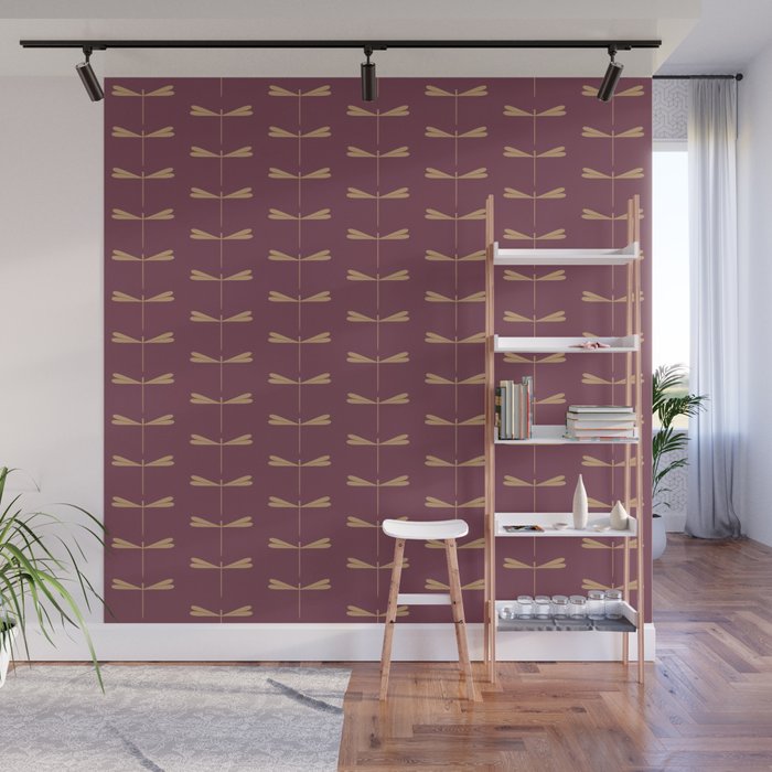 Dragonfly Pattern XIII Mauve Wall Mural Gallery Image 1