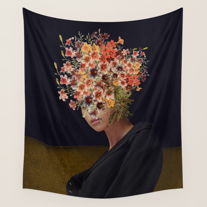 Floral Portrait 38 Wall Tapestry Gallery Image 1