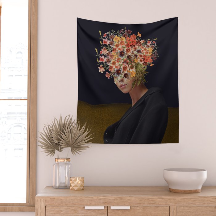 Floral Portrait 38 Wall Tapestry Gallery Image 2