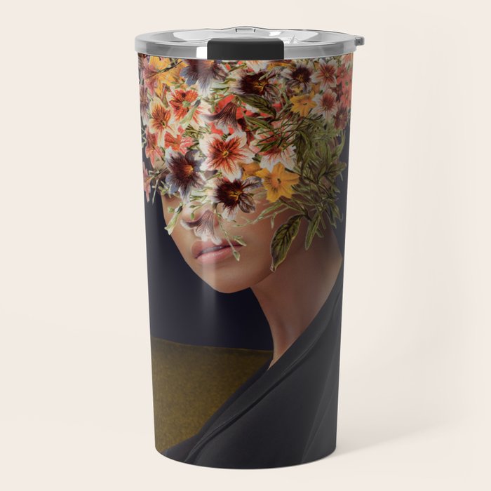 Floral Portrait 38 Travel Mug Gallery Image 1