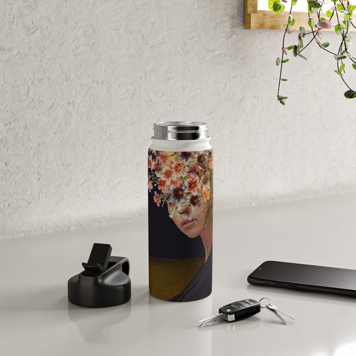 Floral Portrait 38 Water Bottle Gallery Image 4