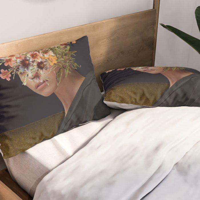 Floral Portrait 38 Pillow Sham Gallery Image 2