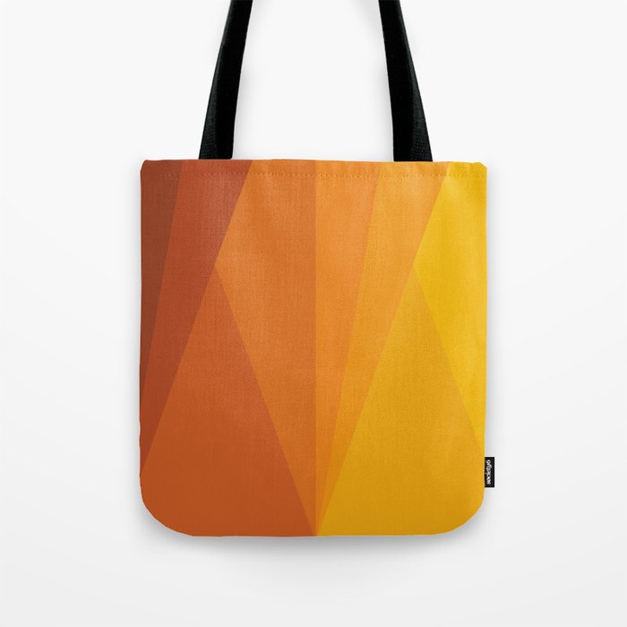 Geometric Triangles XI Retro Orange Tote Bag Gallery Image 1