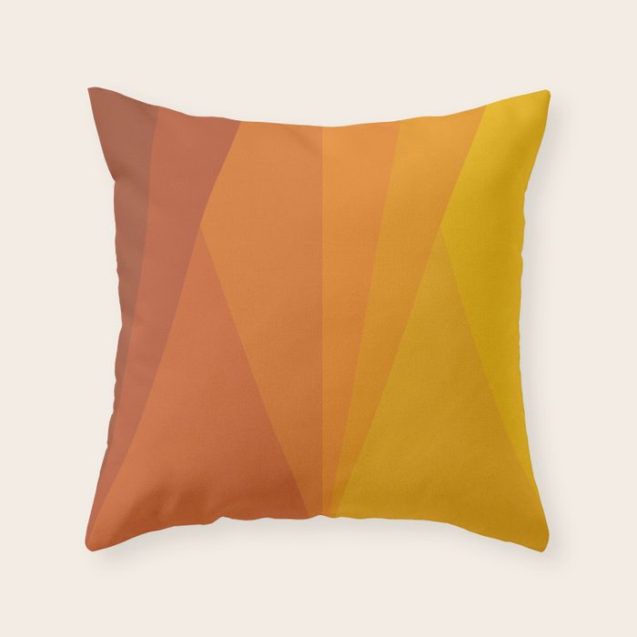 Geometric Triangles XI Retro Orange Throw Pillow Gallery Image 6