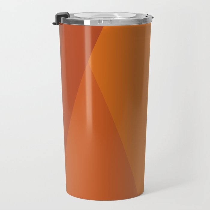 Geometric Triangles XI Retro Orange Travel Mug Gallery Image 3