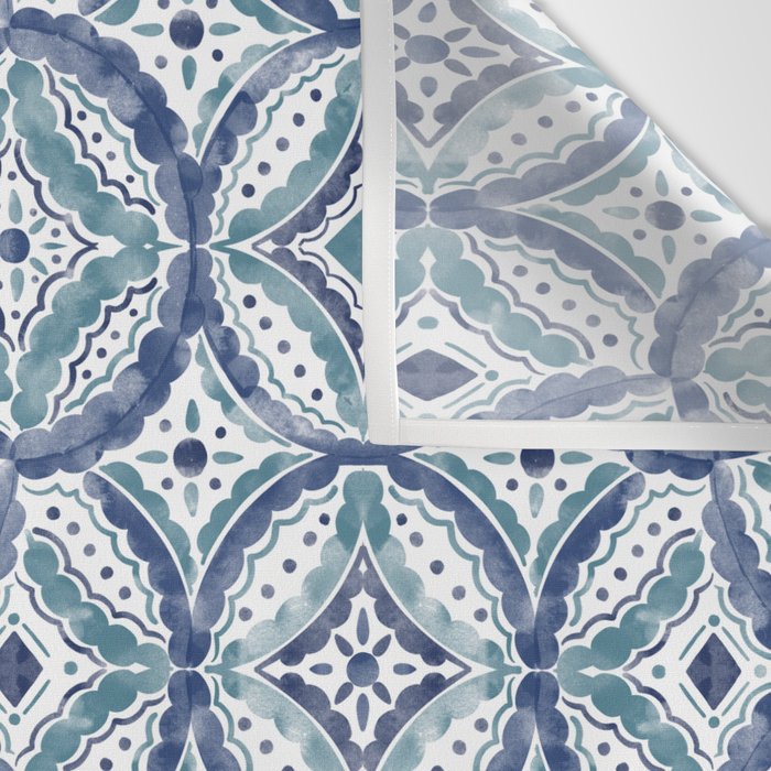Boho Indigo Damask B Wall Tapestry Gallery Image 3