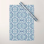 Boho Indigo Damask B Wrapping Paper Gallery Image 1