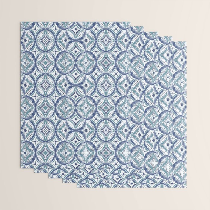 Boho Indigo Damask B Wrapping Paper Gallery Image 3