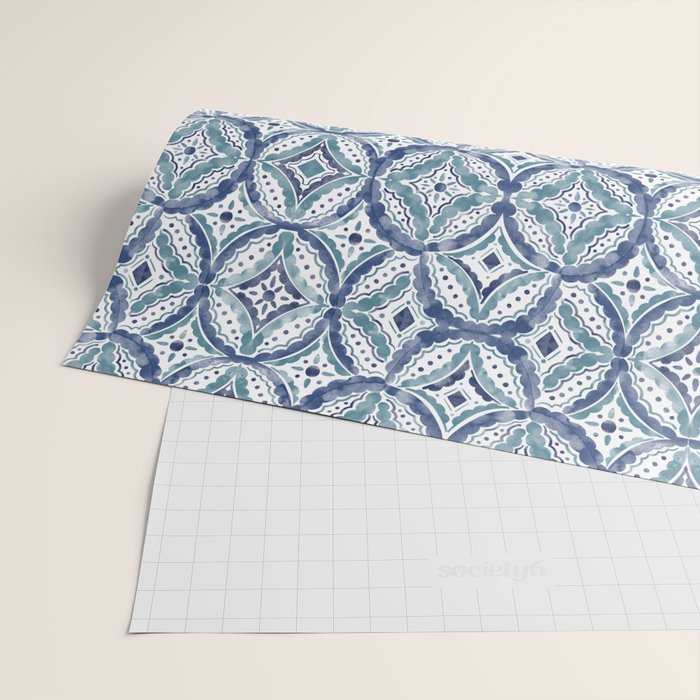 Boho Indigo Damask B Wrapping Paper Gallery Image 2