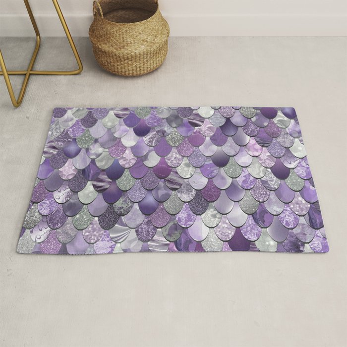 Mermaid Purple and Silver Rug Gallery Image 1