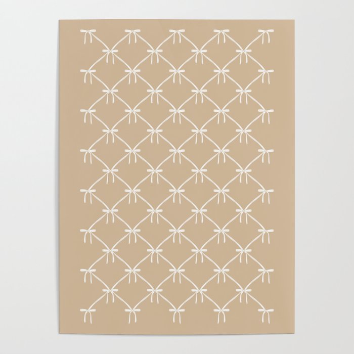 Bows & Ribbons Pattern XLV Neutral Beige Poster Gallery Image 1