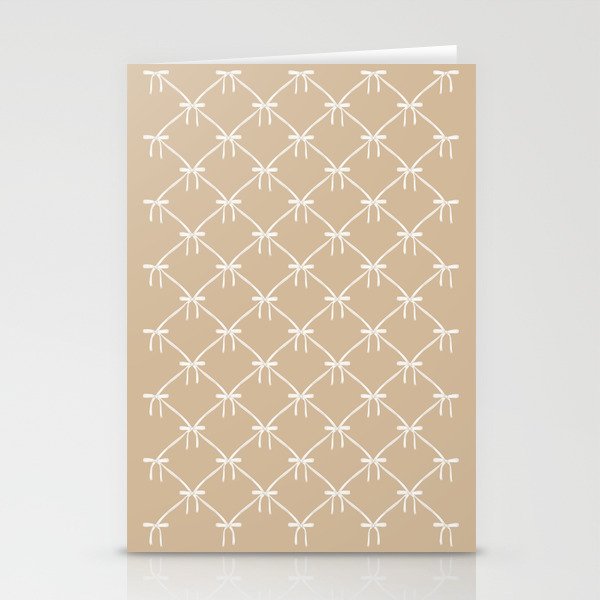 Bows & Ribbons Pattern XLV Neutral Beige Stationery Card Gallery Image 2
