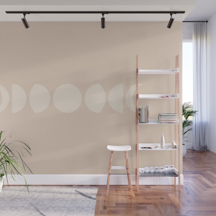 Minimal Moon Phases X Wall Mural Gallery Image 1