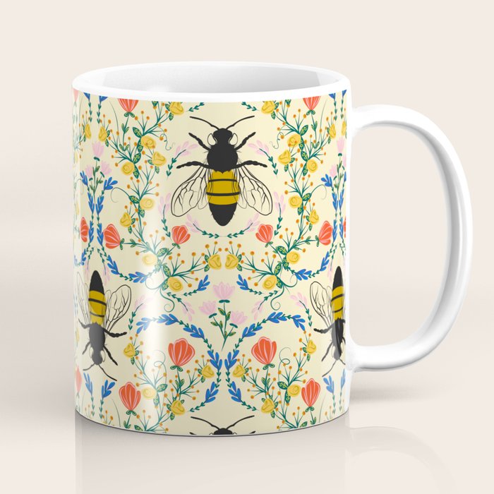 Bee Garden - Cream Coffee Mug Gallery Image 1