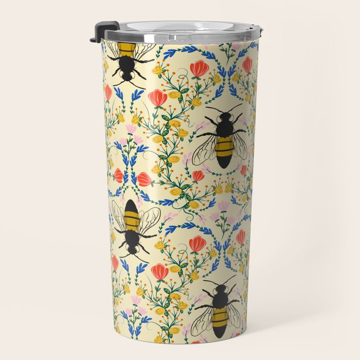 Bee Garden - Cream Travel Mug Gallery Image 3