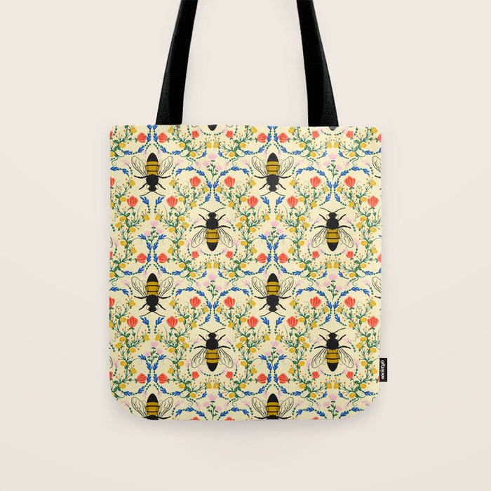 Bee Garden - Cream Tote Bag Gallery Image 1