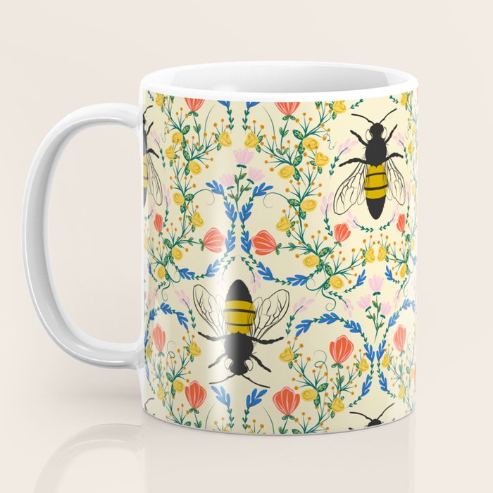 Bee Garden - Cream Coffee Mug Gallery Image 3