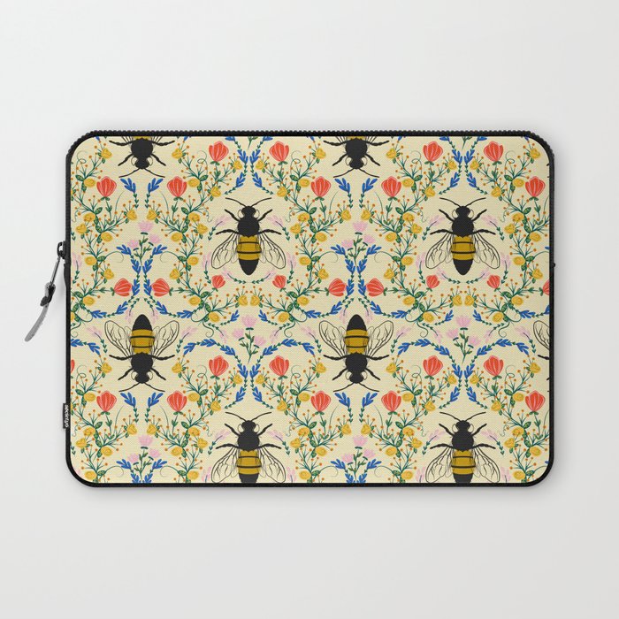 Bee Garden - Cream Laptop Sleeve Gallery Image 1