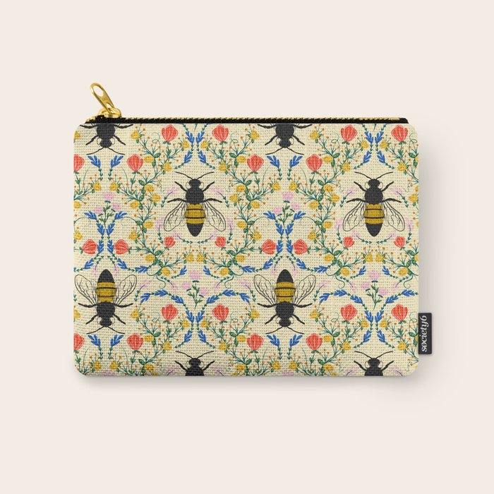 Bee Garden - Cream Carry All Pouch Gallery Image 1