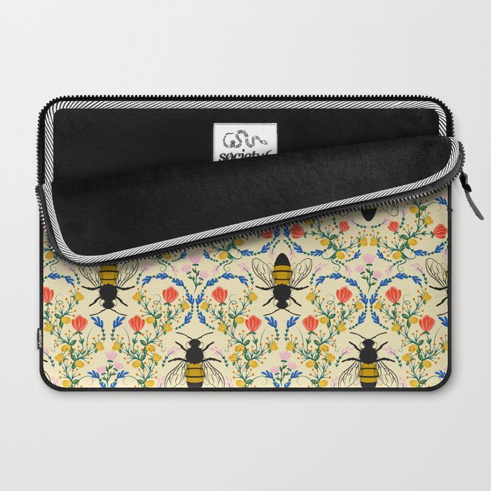 Bee Garden - Cream Laptop Sleeve Gallery Image 2