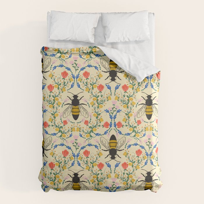 Bee Garden - Cream Duvet Cover Gallery Image 6