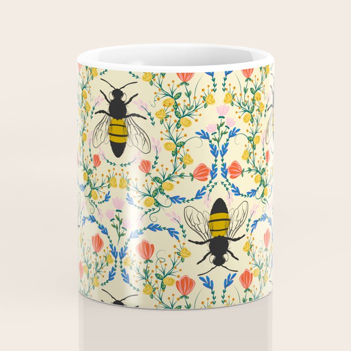Bee Garden - Cream Coffee Mug Gallery Image 4