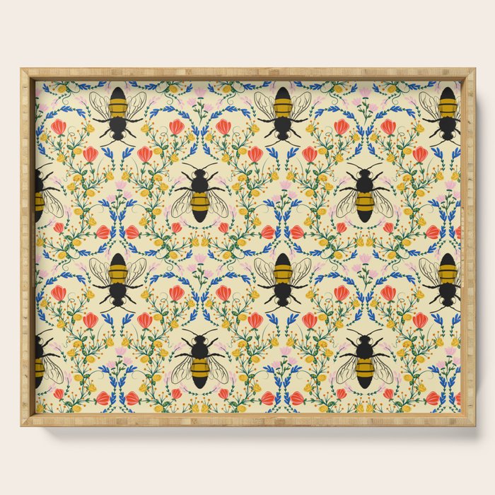 Bee Garden - Cream Serving Tray Gallery Image 1